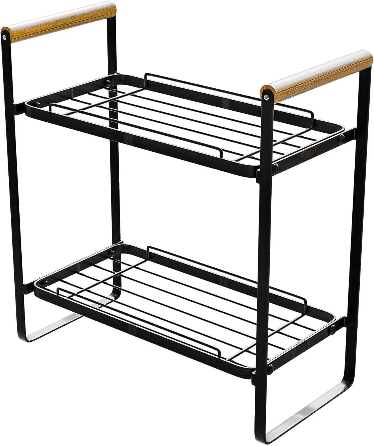 Scaffale Organizer Acciaio Nero 2 Livelli | Cucina e Bagno Salvaspazio