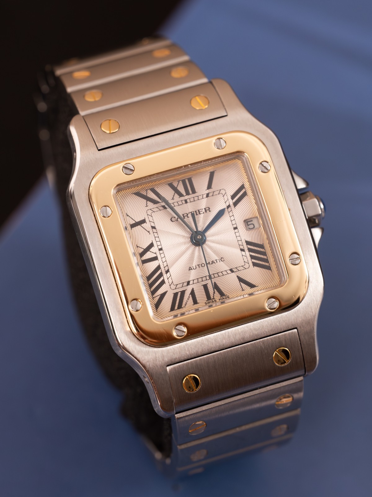 Cartier Santos Galbée 2319 Guilloché dial 2003 Complete set
