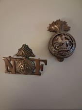 Northumberland Fusiliers Cap Badge and Shoulder Title