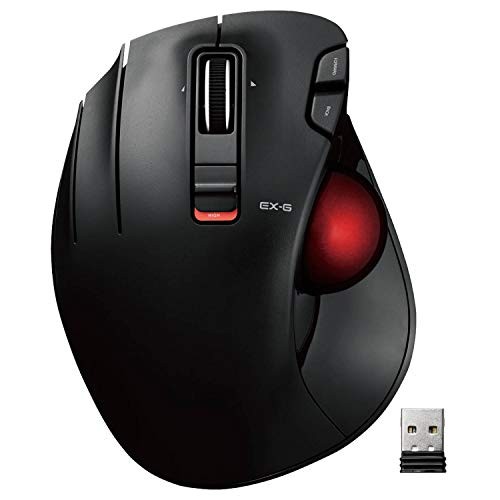 ELECOM Maus schwarz M-XT4DRBK-G kabelloser LKW Ball (Daumen) roter Ball für linke Han - Bild 1 von 1