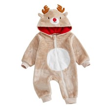 My First Christmas Baby Girl Boy Outfit Baby Reindeer Romper Long Reindeer Ea...