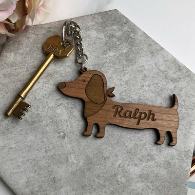 sausage dog keyring