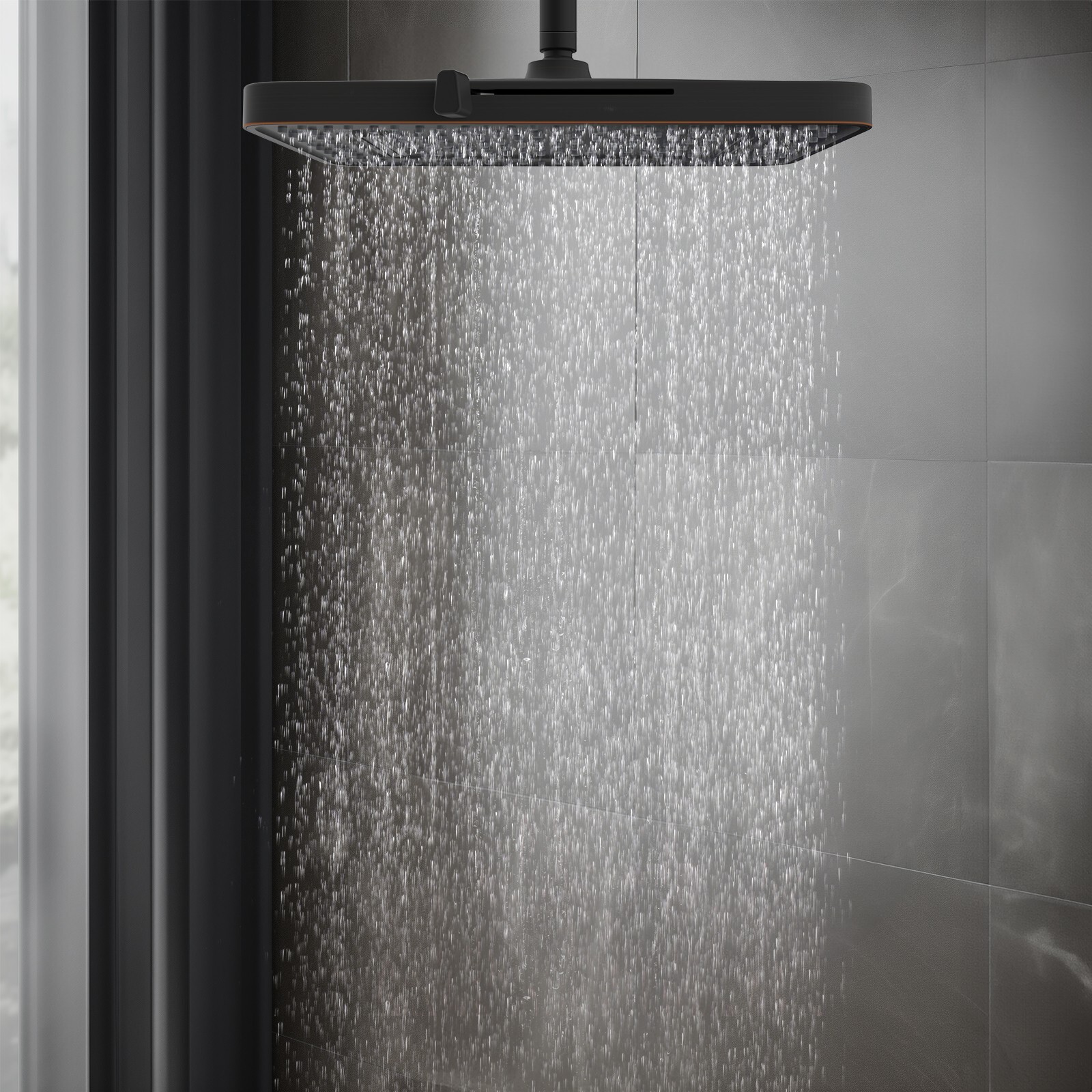 13'' High Pressure Rain Shower Head 5 Spray Modes Rainfall Showerhead Oil Rubbed