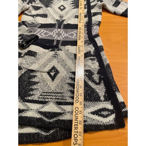 Lucky Brand Southwest Print Long Open Front Knit Wrap Sweater Cardigan M Ruana - Picture 7 of 7