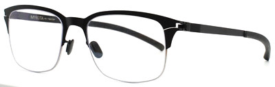 MYKITA Ashton 052 Silver Black Mens Rectangle Full Rim Eyeglasses 52-18-140 B:39