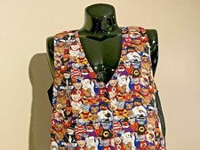 Vintage Halloween Teddy Bear Vest XL Made in USA Pumpkin Fall Costume