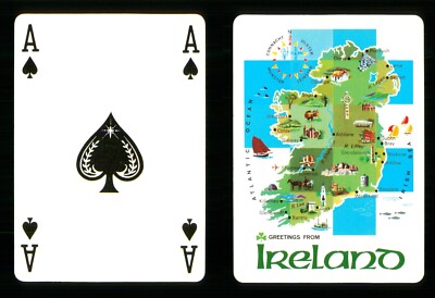 1 x Spielkarte illustrierte Karte Grüße aus Irland - Pikass   P0 140