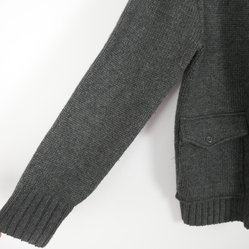 SCHOTT NYC Men's Cardigan Size M Grey Wool Blend Chunky Knit Button Zip - Picture 9 of 21