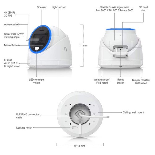 UVC-AI-Turret-B Ubiquiti UniFi Protect Camera G5 AI Turret (Black) - Picture 11 of 17