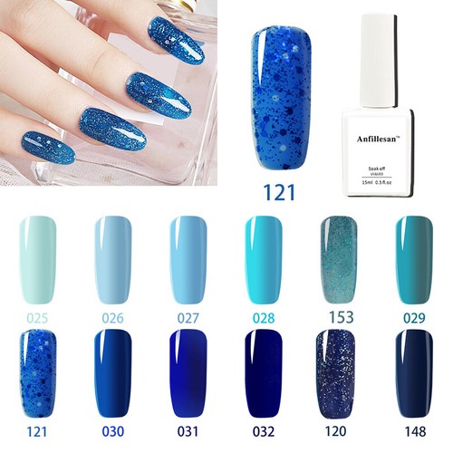 Anfillesan Colour Gel Nail Polish UV LED No Wipe Gel Top Coat Manicure Nail Art - Picture 16 of 178
