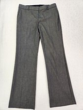 Ann Taylor Gray Mid Rise Flare Bootcut Dress Pants Womens Size 8 Career Zip Hook