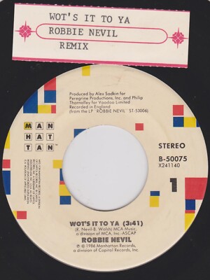 ROBBIE NEVIL {80s Synth-Pop 45} WOT'S IT TO YA / REMIX   hear