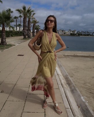 ZARA NWT WOMAN SS24 TIE DYE CUT OUT MIDI DRESS MULTICOLORED | 9878