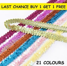 21 COLOURS Elastic Sequin Stretch Trim Ribbon 22mm 1Y Dress, Costume 1339 LC