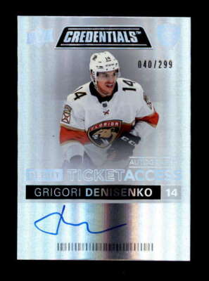 GRIGORI DENISENKO 2021/22 UD CREDENTIALS DEBUT TICKET ACCESS AUTO #/299 BF4657