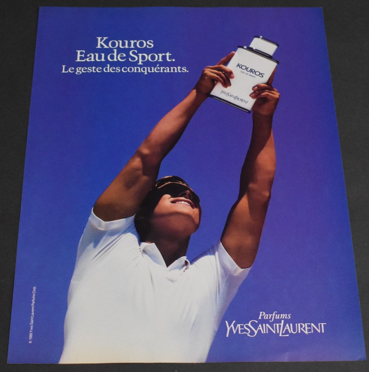 1986 Print Ad Kouros Eau de Sport Parfums Yves Saint Laurent Man