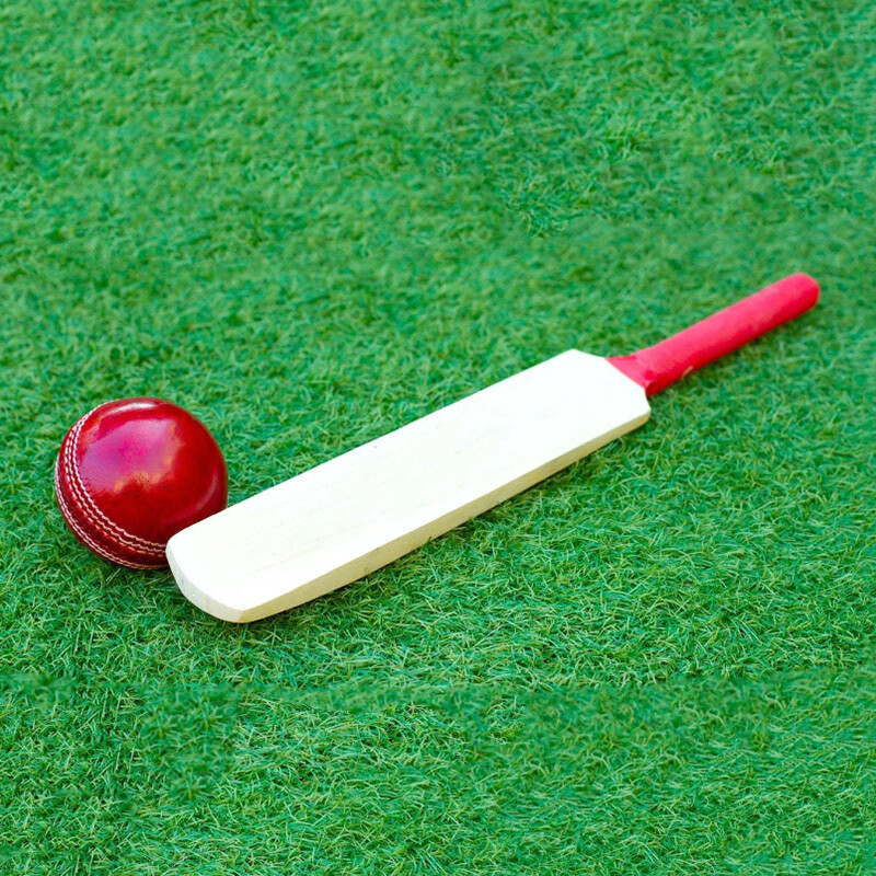 MINI CRICKET BAT & BALL Signature Wooden Natural Grain With 48mm