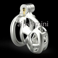 304 Stainless Steel Male Chastity Device Mamba Cage Men Metal Lock Belt 4 Ring