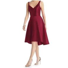 Alfred Sung D765 High low Dress Red Size 4