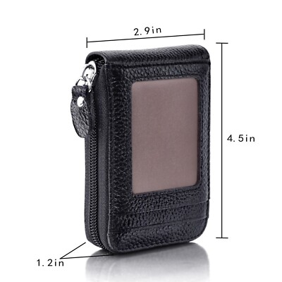 men fashion leather portable wallet black color credit card holder