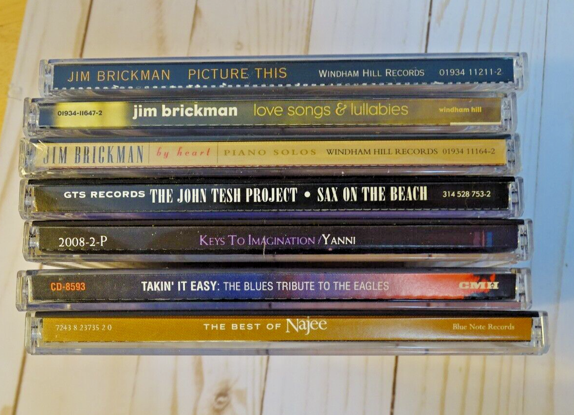 cd-lot-of-7-new-age-jazz-artists-john-tesh-jim-brickman-yanni-najee