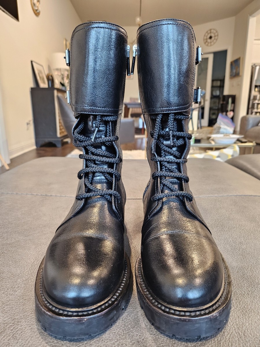 Dior Leather Combat Boots 36.5 | eBay