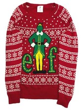 Elf Movie Womens Red Snowflake Print Buddy Christmas Holiday Sweater Large