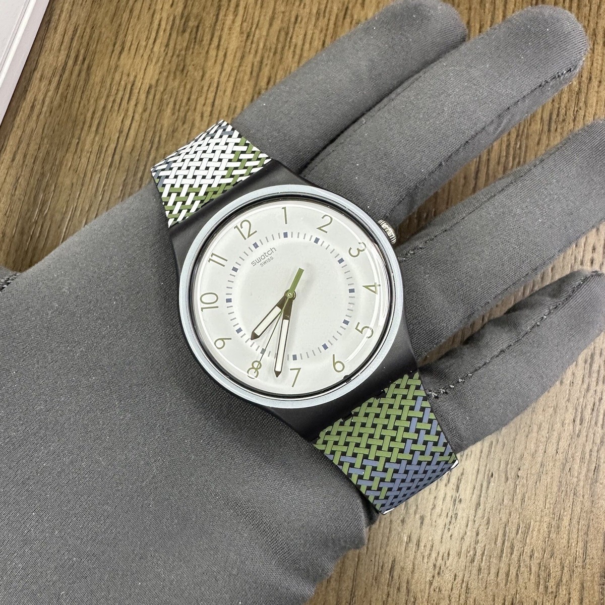 NEW✓ Swatch PULL-OVER New Gent Black Green Blue Silicone 