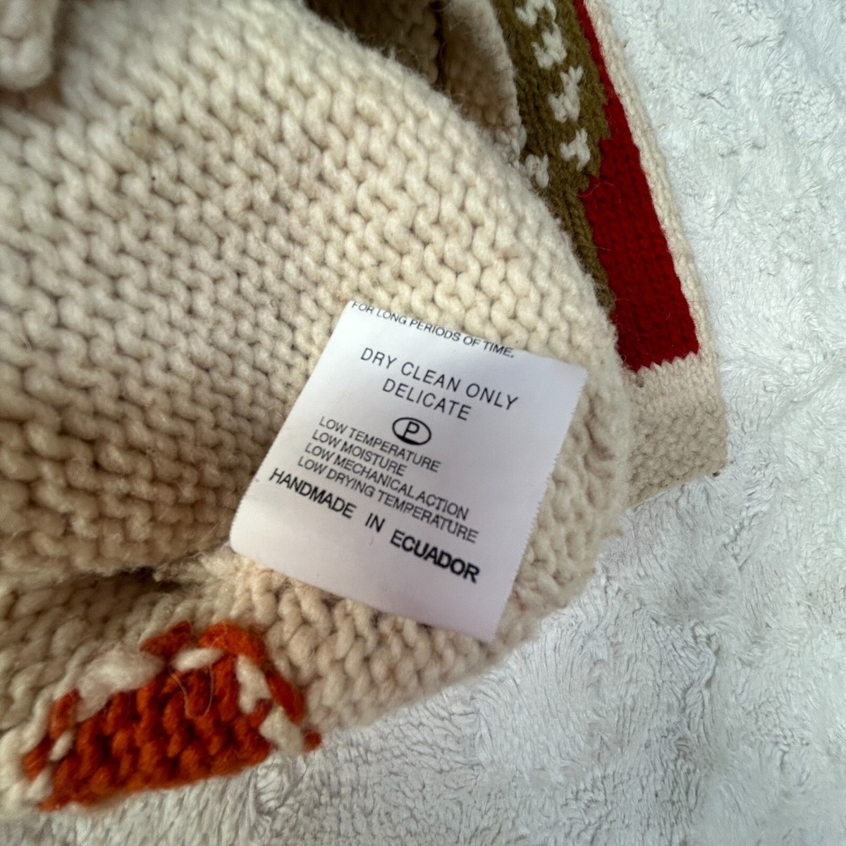 Vintage Pachamama Autumn Leaves Wool Handknit Handmade Cardigan