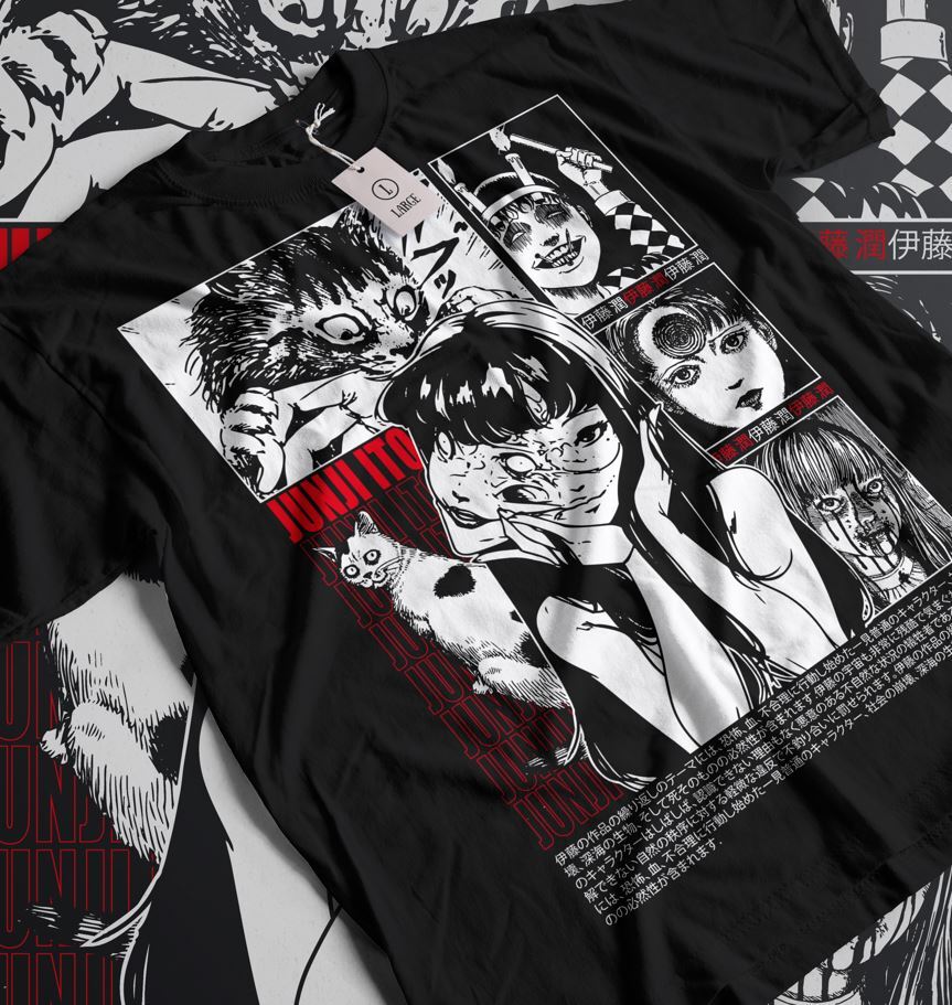 uzumaki tシャツ Junji Ito Uzumaki T-Shirt Horror Japan Guro Anime Funny