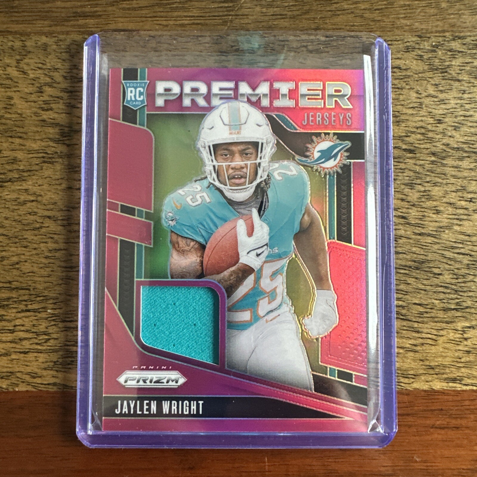 2024 Panini Prizm Jaylen Wright RC #PJ-JWT Premier Jerseys Pink Prizm Mint