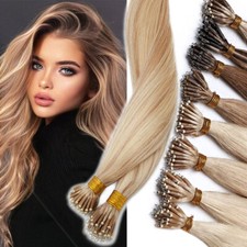 CLEARANCE Nano Ring Remy Human Hair Extensions Thick Micro Loop Bead I Tip Color