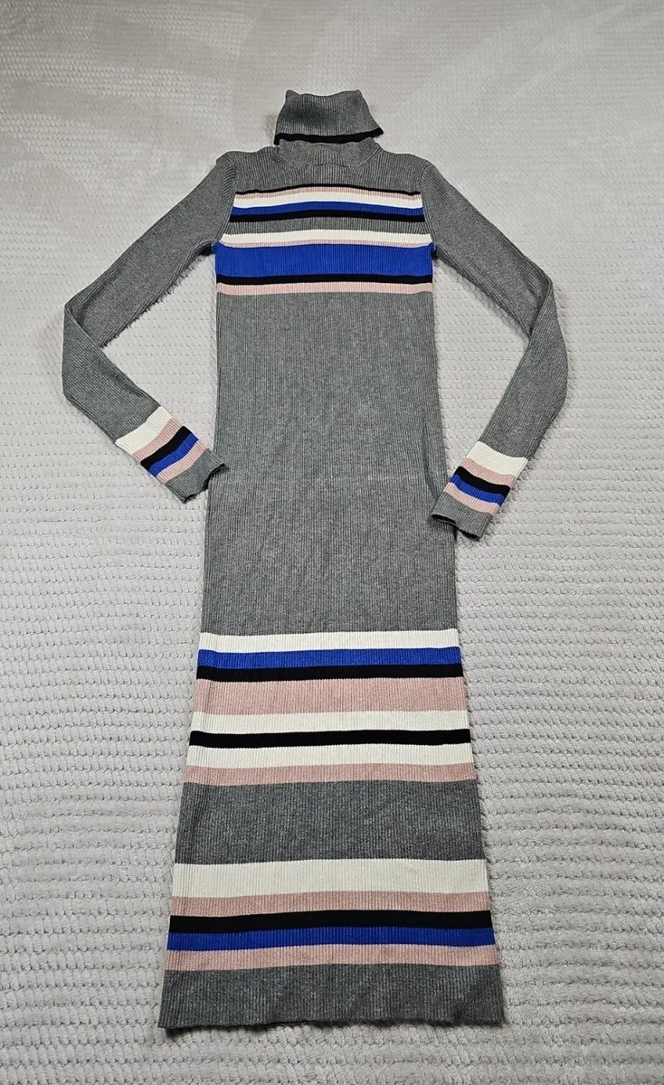 express ribbed turtleneck midi sweater dress Airy Soft Turtleneck Long Sleeve Midi Sweater Dress