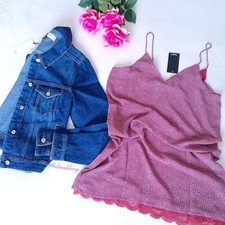 NEW MANGO (ZARA Group) Floral Lace Pink Red Dress Size EUR L, USA 8 