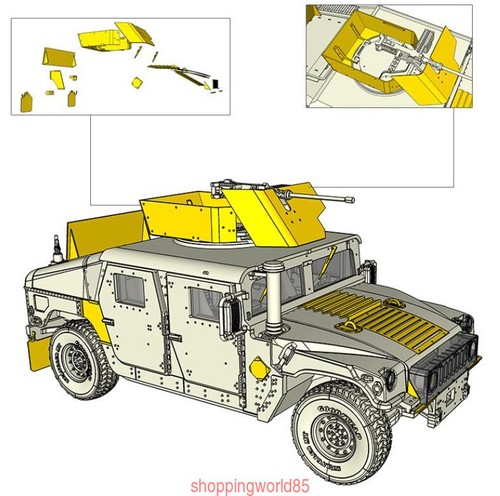 T-Model TM-7202 1/72 US Modern M1114 Up-Armored HMMWV w/GPK Turret Model Kit - Picture 3 of 4
