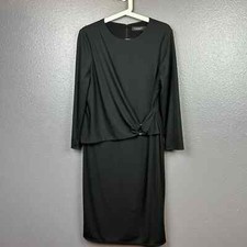 Lauren Ralph Lauren Black Label 3/4 Sleeve Jersey Dress Women's 14 Black