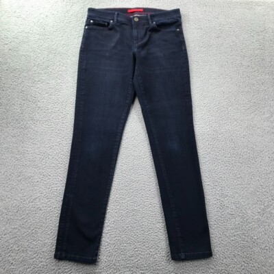 LL BEAN Womens Size 10 M/T Dark Wash Mid Rise Slim Straight Jeans w/ 31'' Inseam