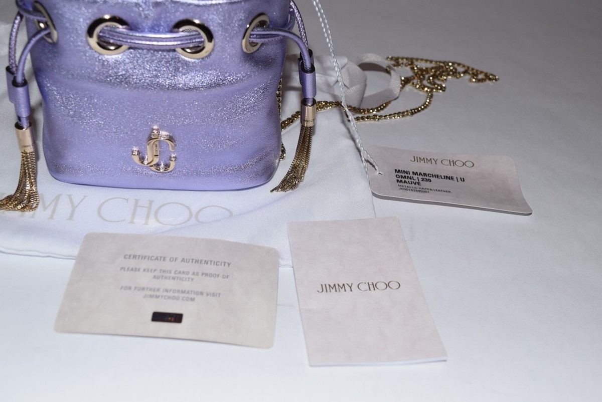 JIMMY CHOO MARCHELIN Vintage レザー バッグ NWT Authentic JIMMY CHOO Mini Marcheline Leather Mauve