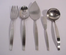 Oneida Community Frostfire 5 Stainless Serving Pc Pie Server Ladle Slotted Spoon