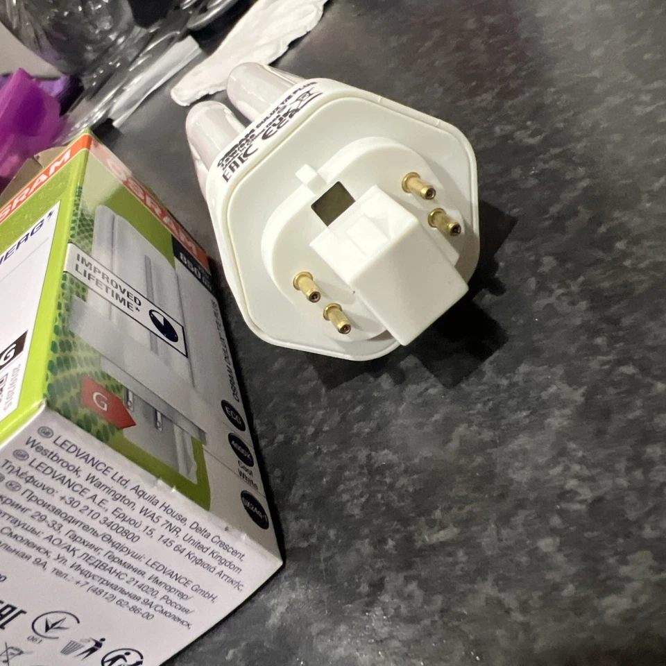 13W OSRAM Dimmable GX24Q-1 4 Pin CFL PL-T Light Bulb 4000k Cool White Lamp - Image 4 of 4