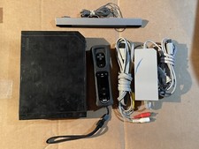 Nintendo Wii Black Console RVL-001 Motion Plus Controller And Nunchuck