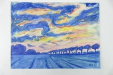 Wilhelm Klußmann Aquarell 1998 sig. Der Bauer odelt die Felder 40x30cm N-1713