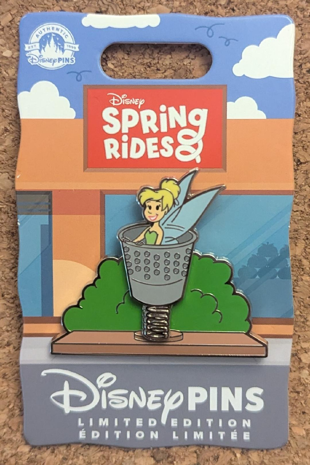 Disney Pin Spring Rides Tinkerbell LE with backing card