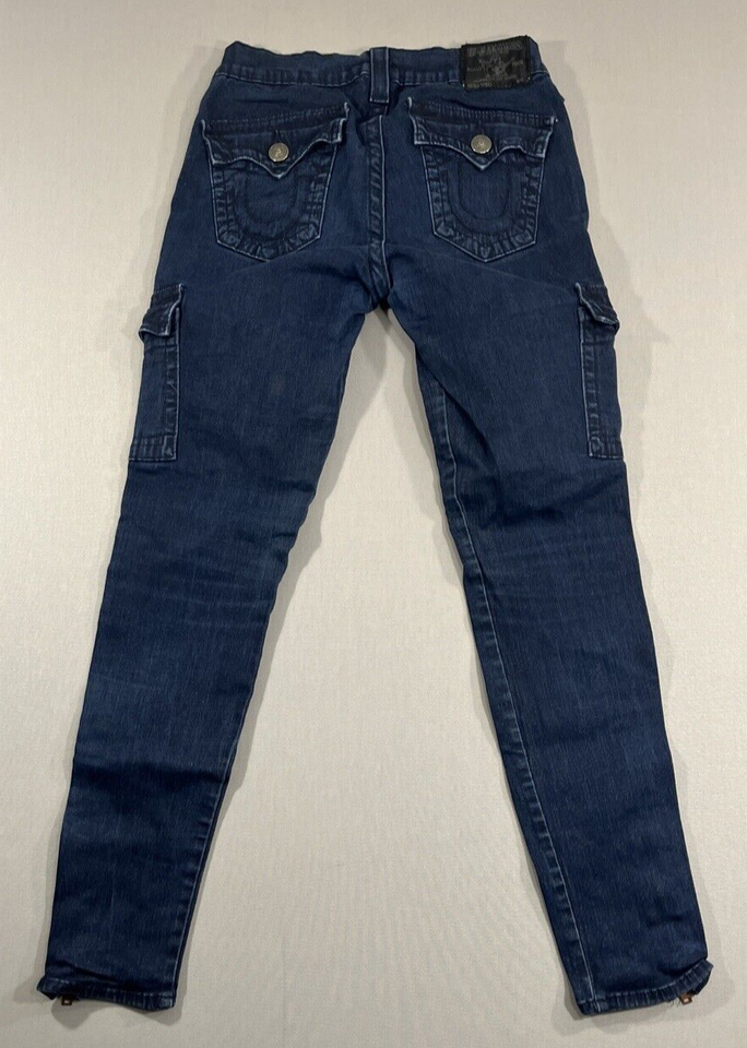 True Religion Krista Dark Blue Skinny Cargo Jeans Womens Size 30 eBay