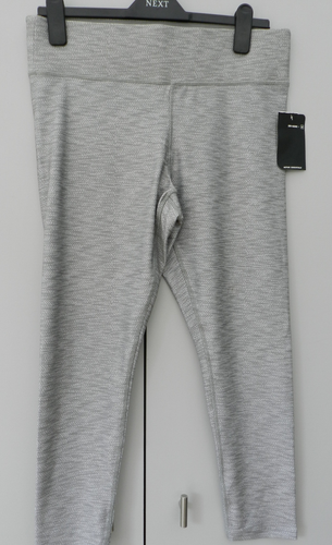 Athletic Works Dri-More grau bedruckte Fitness-/Laufleggings – Größe L 12-14 neu mit Etikett