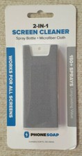 Phone Soap 2 In 1 Spray/Microfiber Cloth Screen Cleaner Grey NIP 1.34 Oz.