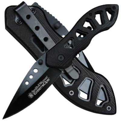 Smith & Wesson Taschenmesser Extreme Ops SWA3 Aluminiumheft Daumenpin Gürtelclip