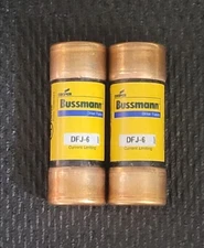 2-pack of BUSSMANN DFJ-6 Fuse, Class J, 6A, DFJ Series - Free Shipping !!