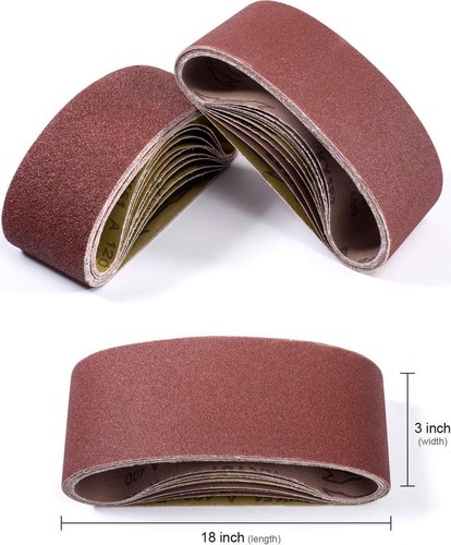 S SATC 3x18 Sanding Belts 20PCS Belt Sander Paper Aluminum Oxide (3 Each Of And - Picture 3 of 12