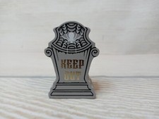 New Mini Tombstone "Keep Out" Spider Halloween Wood Block Sign Farmhouse Decor
